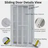 UPVC Sliding Door Details | French Design & Lockset | LuckyHome Philippines White UPVC sliding door details showing French design option, nylon screen, lockset, and 9cm outer frame by LuckyHome Philippines