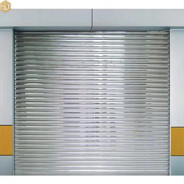 Stainless Roll Up Door for Commercial Garage & Entryway | LuckyHome PH Polished stainless steel roll up door installed in a modern commercial garage, designed for smooth operation, corrosion resistance, and long-lasting performance by LuckyHome Philippines.