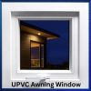 UPVC Awning Window Philippines | Durable and Modern Design by LuckyHome White frame UPVC Awning Window installed on modern house exterior at night, LuckyHome Philippines
